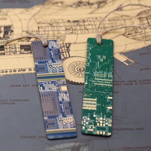 Marcapáginas de placa base reciclada, marcapáginas de circuito impreso, regalo de graduación único