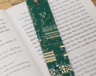 Recycled Circuit Board Bookmark, Tech Geek Bookmark, Gift for Readers, Engineers & Geeks