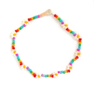 Beaded Rainbow Bracelet, Seed Bead Flower Bracelet, Pride Bracelet, LGBTQ Bracelet, UK Seller