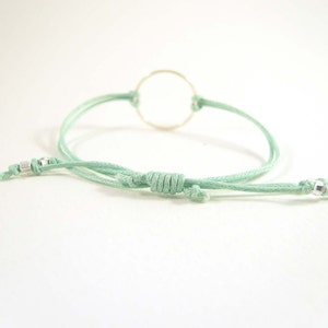 Mint Green Eternity Bracelet, Friendship Bracelet, Mint Bracelet, Adjustable Cord Bracelet, UK Seller image 5