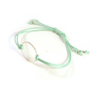 Mint Green Eternity Bracelet, Friendship Bracelet, Mint Bracelet, Adjustable Cord Bracelet, UK Seller image 3