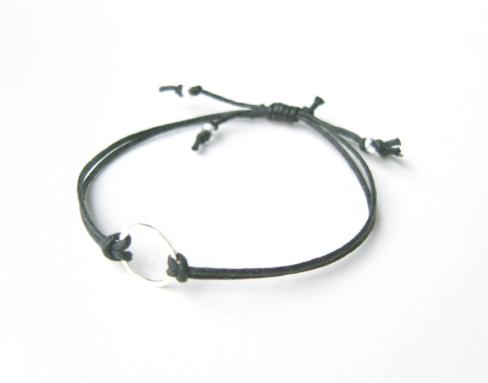 Black Eternity Bracelet Black String Bracelet Eternal Etsy