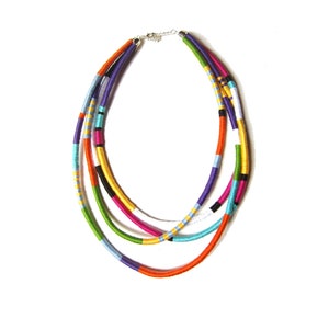 African Necklace, Tribal Necklace, Statement Necklace, African Style Necklace, Colorful Necklace, Multi Strand Necklace, Bright Necklace uk