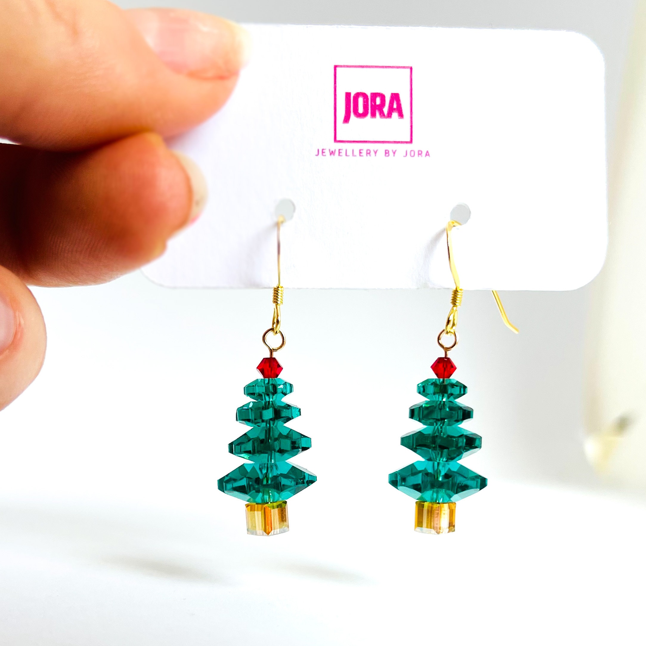 Crystal Christmas Tree Earrings Hypoallergenic Christmas - Etsy