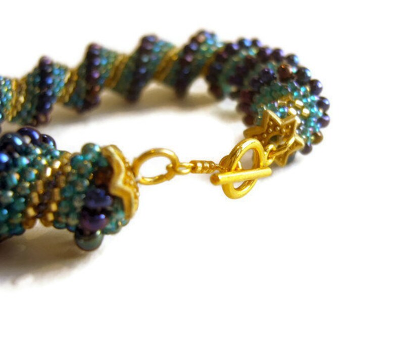 Spiral Rope Bracelet Seed Bead Bracelet Woven Bead Jewelry Etsy