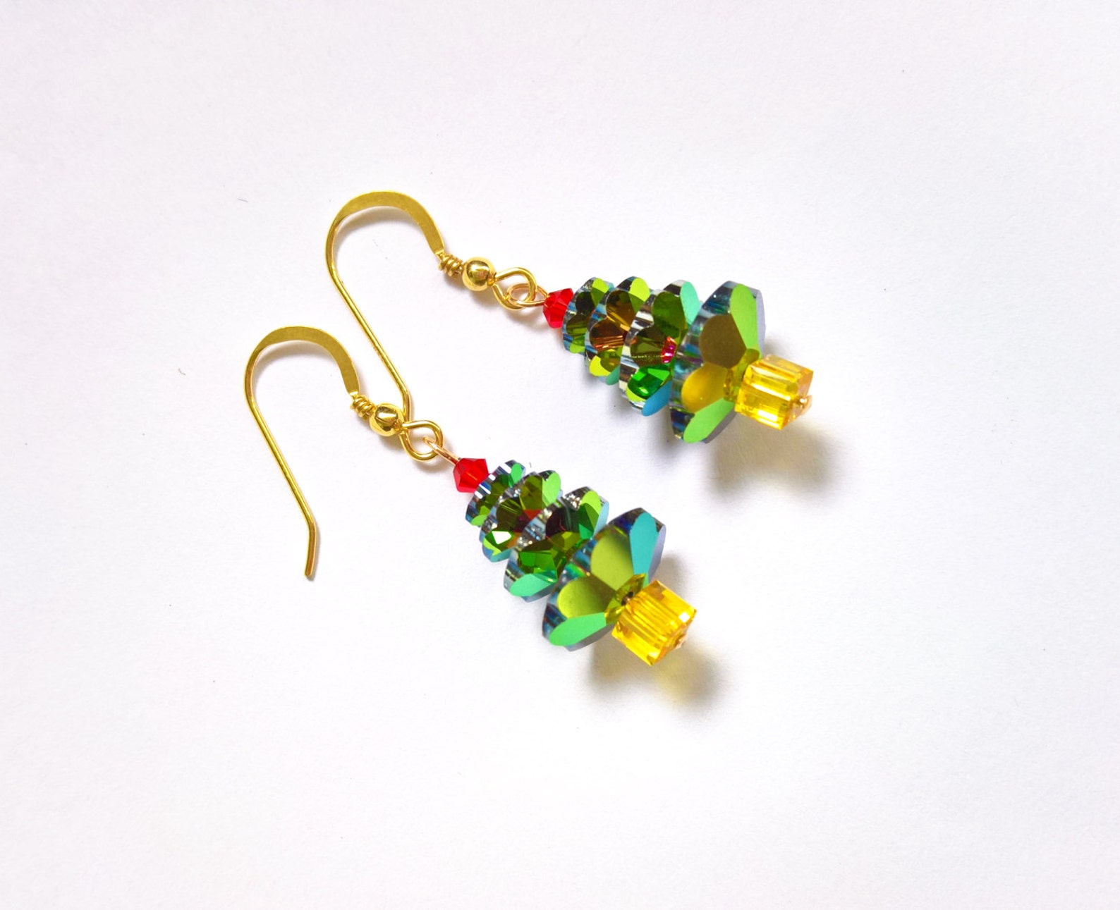 Christmas Tree Earrings Handmade Christmas Earrings Etsy