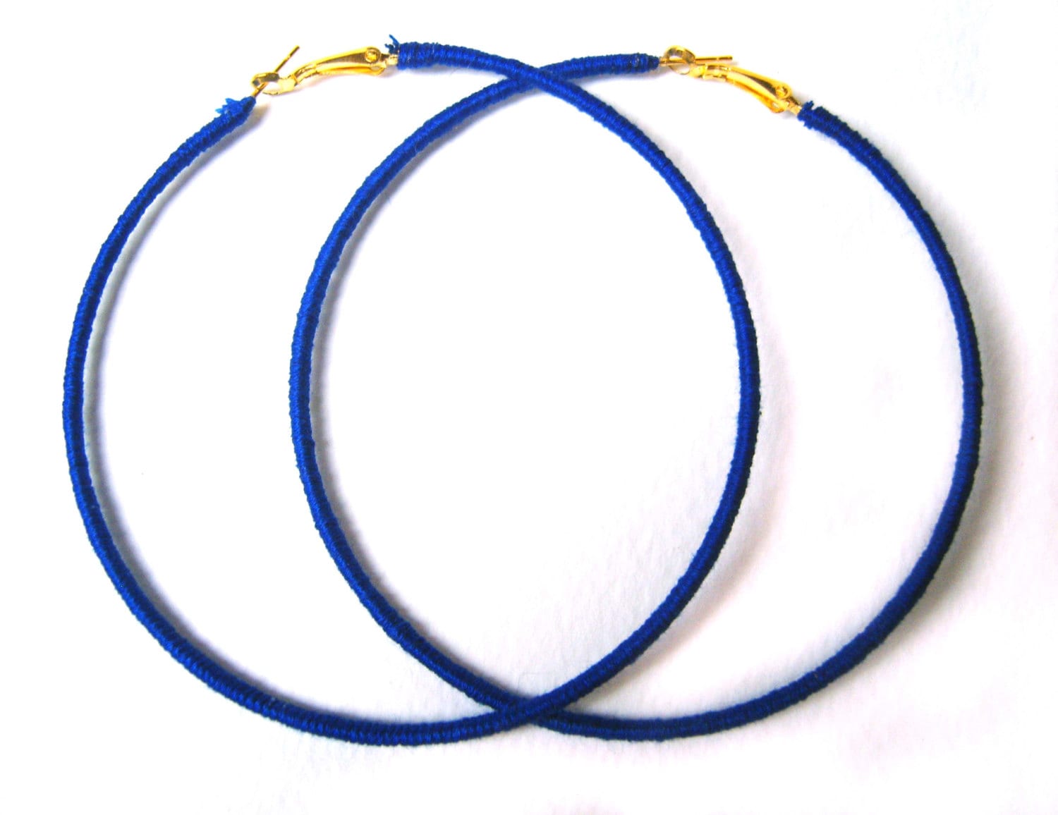 Electric Blue Hoop Earring Supplies, 1 Pair, Blue Acetate Hoops, Acrylic Earrings, Flat Thin Hoops, Jewelry Making Findings, EAR086-30-U22 No