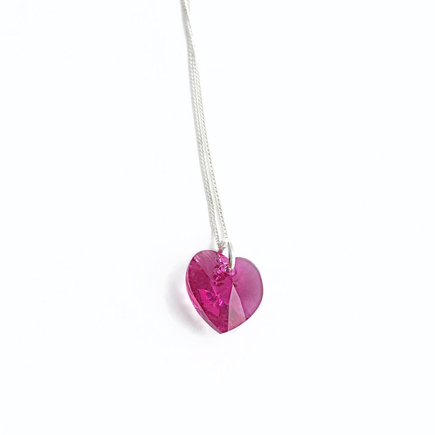Pretty Swarovski Necklace with Pink Heart
