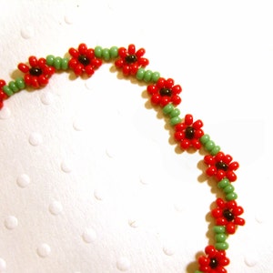 Poppy Bracelet for Women, Dainty Red Flower Beaded Jewellery, Mummy & Me Matching Set, Mother Daughter Gift, Friendship Bracelet UK image 5