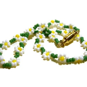 Daisy Enkelband: Kralen Daisy Chain, Seed Bead Enkelband, Florale Enkel armband, Summer Fashion