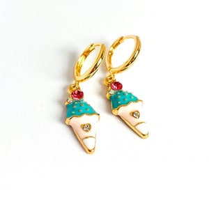 Ice Cream Earrings, Novelty Food Earrings, Kawaii Jewelry, Summer Earrings, Ice Cream Cone UK, Gifts Under 15 for teens