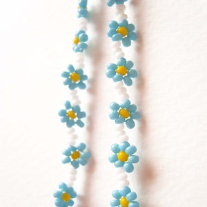 Daisy Chain Anklet, Forget Me Not Ankle Bracelet, Blue Flower Anklet, Floral Jewelry UK image 5