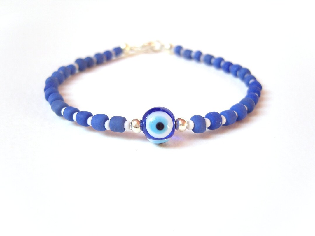 Turkish Eye Bracelet Blue Beaded Friendship Bracelet Evil - Etsy UK