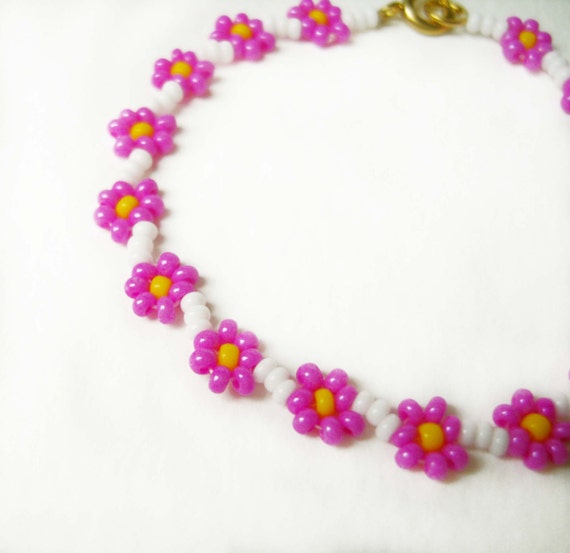 Bracelet perles de fleurs
