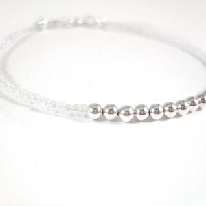 Friendship Bracelet: Seed Bead Bracelet, Simple Beaded Bracelet, White Bracelet UK Seller