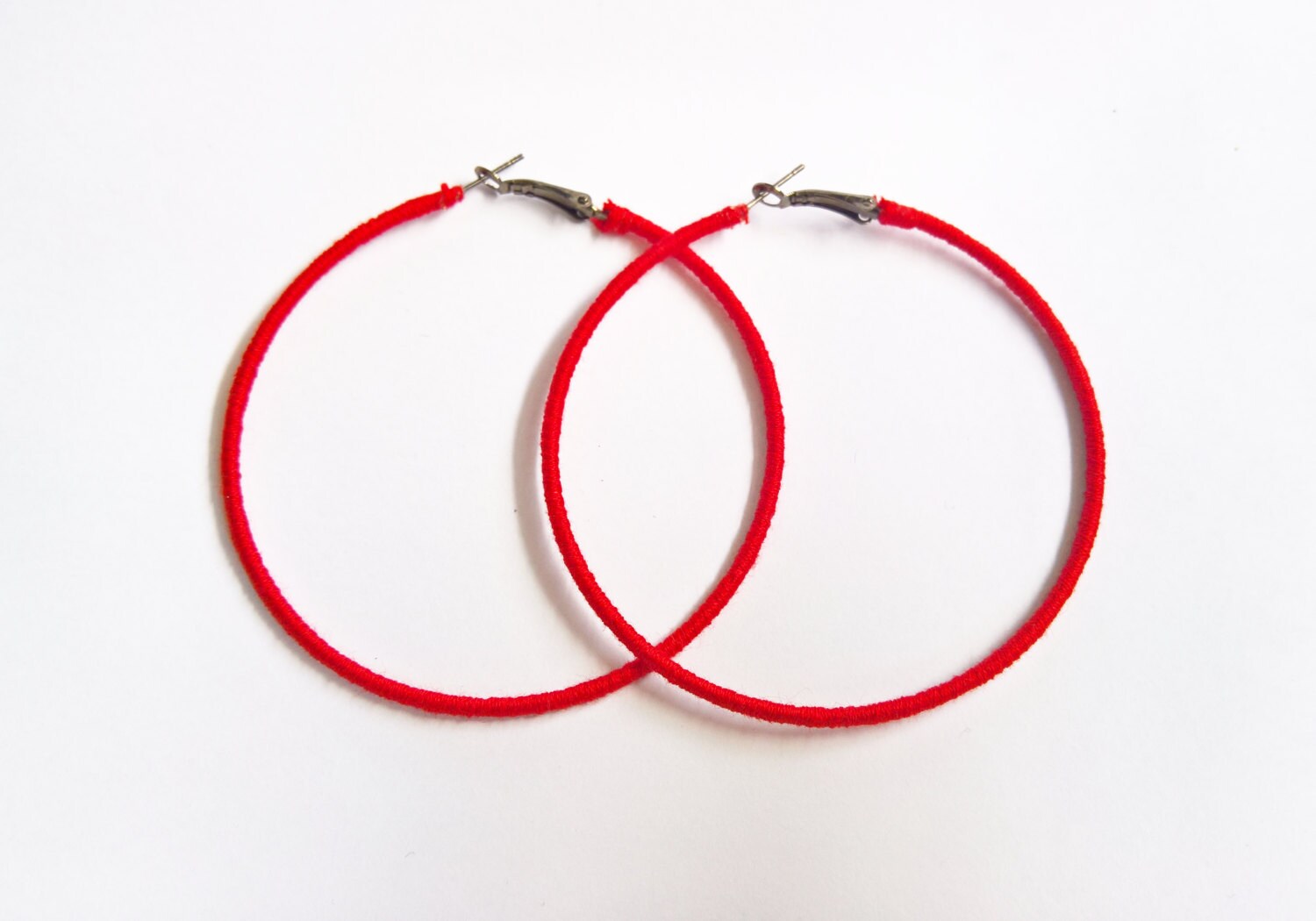 Red Hoop Earrings Large Hoops Oversized Earrings Woven Red Etsy UK