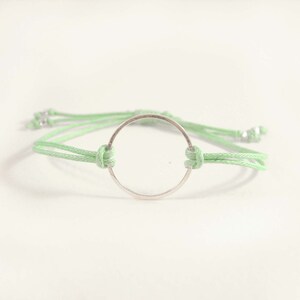 Mint Green Eternity Bracelet, Friendship Bracelet, Mint Bracelet, Adjustable Cord Bracelet, UK Seller image 2