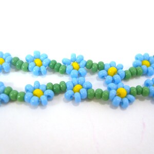 Forget Me Not Bracelet, Blue Flower Bracelet, Daisy Chain Bracelet, UK Seller image 2