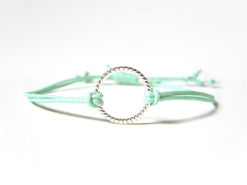 Mint Bracelet, Eternity Bracelet, String Friendship Bracelet, Gifts for Teenagers, UK Seller image 1