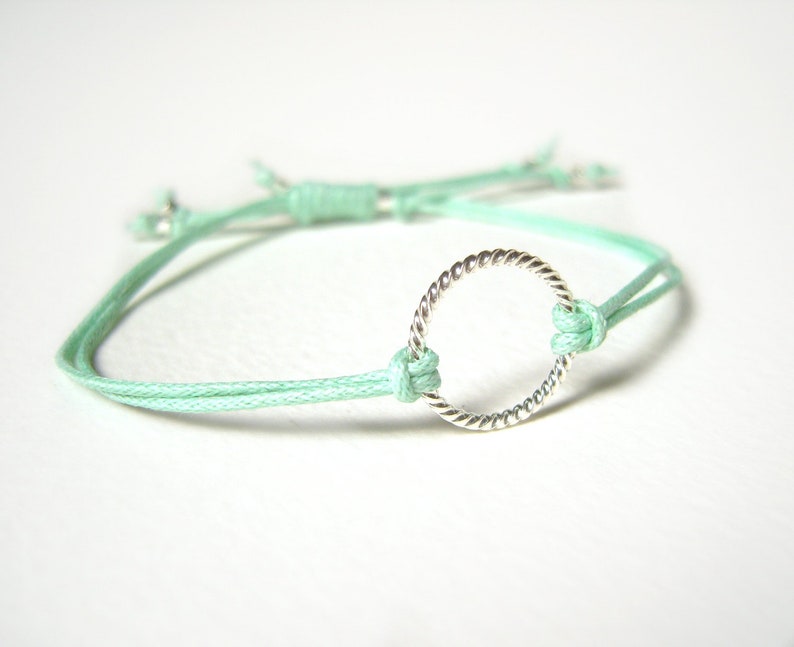 Mint Bracelet, Eternity Bracelet, String Friendship Bracelet, Gifts for Teenagers, UK Seller image 2