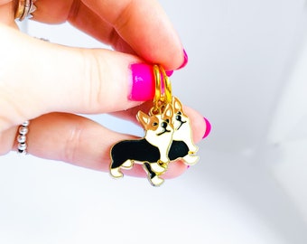 Corgi Earrings with Huggie Hoops, Tri Colour Corgi Jewellery, Corgi Lover Gifts, Corgi Mom Ideas, Dog Stocking Stuffer, UK Seller