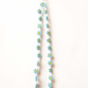 Daisy Chain Anklet, Forget Me Not Ankle Bracelet, Blue Flower Anklet, Floral Jewelry UK image 3