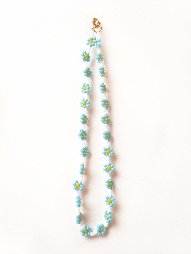 Daisy Chain Anklet, Forget Me Not Ankle Bracelet, Blue Flower Anklet, Floral Jewelry UK image 3