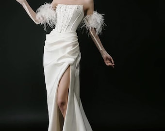 Luxury Crystal Beaded Wedding Dress, Sweetheart Bridal Ball Gown, Sparkly Princess Gown