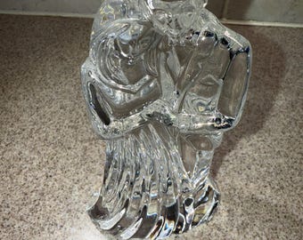 Figura de pareja descatalogada de cristal Waterford – 18 cm de altura