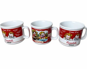 Vintage Campbell's Soup Mugs Set of 3 | 1998 Campbell Kids Ceramic Cups