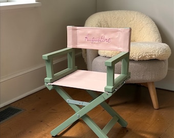 Fauteuil de metteur en scène pour enfant brodé - personnalisé - couleur Romarin