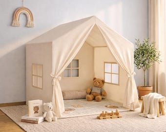 Kids Canvas Play Tent House – Cozy Play Space for Boys and Girls