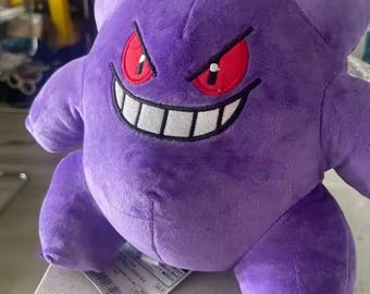 Peluche de Gengar de Pokémon – Peluche suave de fantasma morado, lindo peluche de anime, regalo de coleccionista