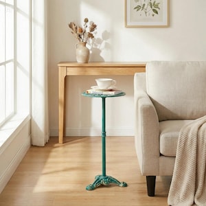 Vintage style plant stand ornate metal pedestal for living room