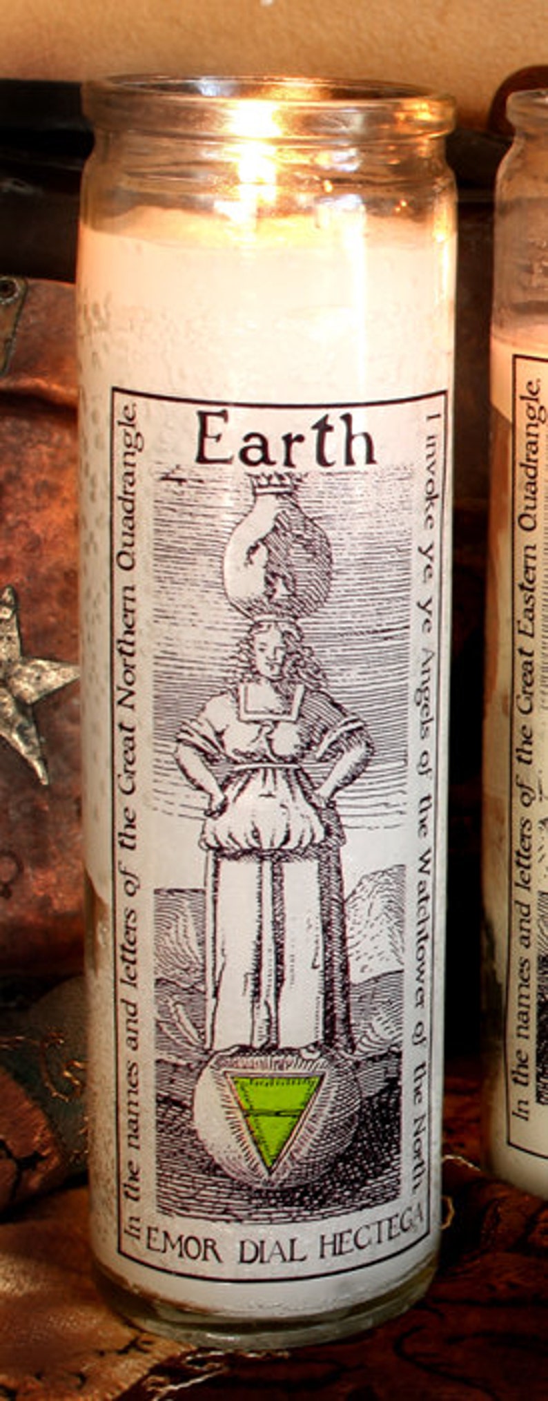 Altar Candle decals for pillar candles elemental quarters or Etsy