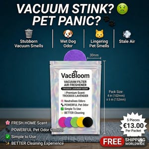 Troodos Lavender Vacuum Filter Discs, Pet Odor Eliminator, Air Freshener (5 Pack) Free Worldwide Shipping afbeelding 3