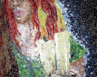 Candlelight - Beautiful Recycled Glass Mosaic -PRICE REDUCED