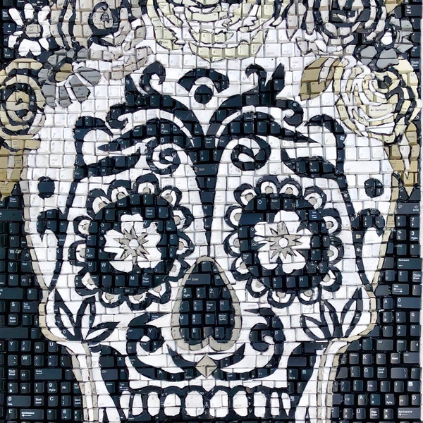 Day of the Dead Skull Computer Key Mosaic