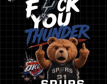 Spurs vs OKC Thunder 2026 | Arte de las Finales de la Conferencia Oeste | Baloncesto PNG | Archivos digitales listos para descargar | Ted el Oso