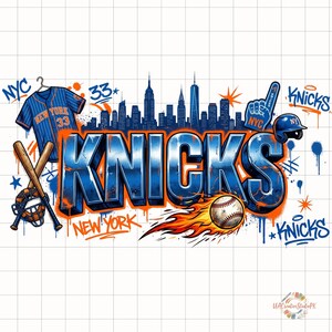 Knicks Basketball PNG, New York Basketball Design, High Resolution Sublimation (Digital Download)