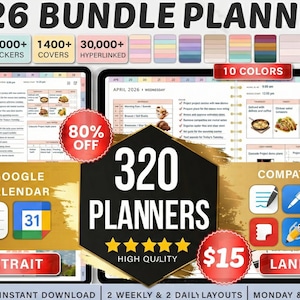 All-in-One Digital Planner 2026 2027 2028 Digital Planner Digital Journal Digital Goodnotes Template Weekly Daily Planner Notability ADHD