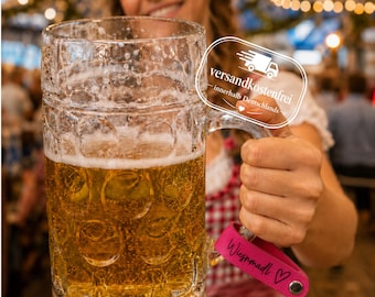 Maßkrugband personalisiert – Kunstleder Henkelband, Gravur für Bierkrug, Masskrug, Oktoberfest, Wiesn, Firmenwiesn, Wasen, JGA, Firmenfeier
