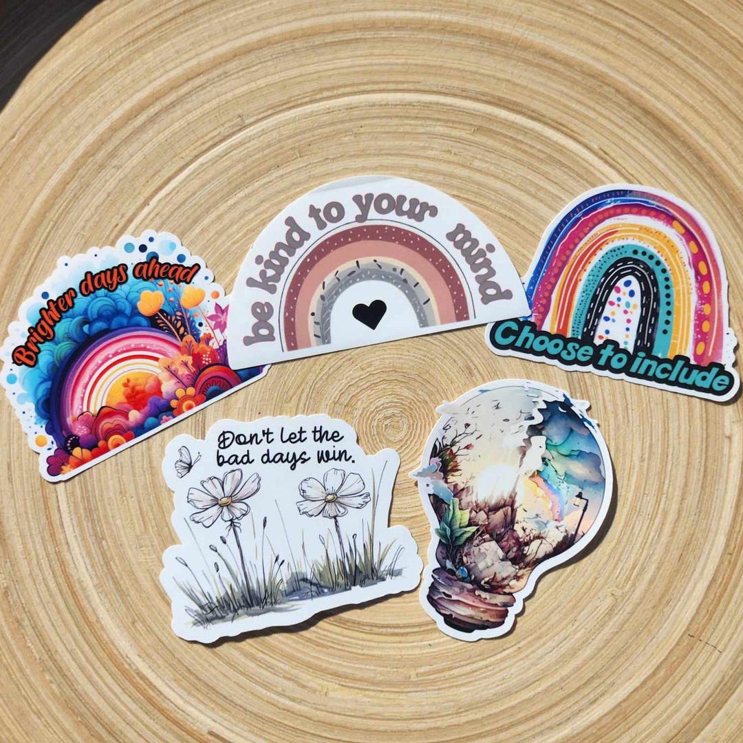 Be Kind to Your Mind/others Sticker Pack | Set of 5 Stickers | 3 ...