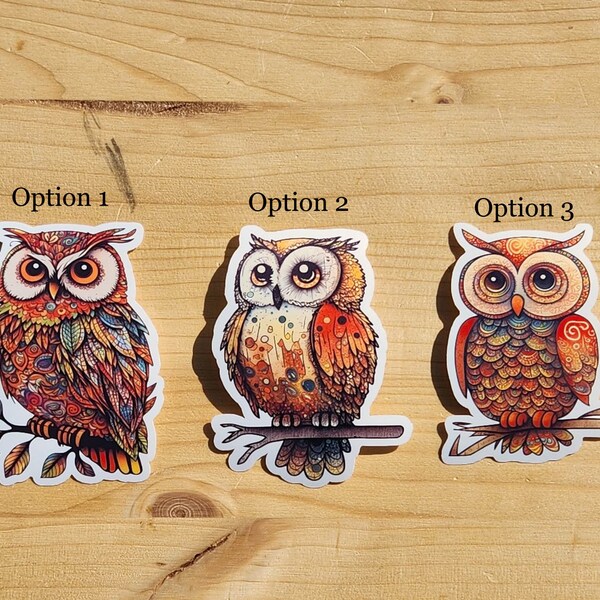 Whimsical Owl Sticker | 3 Options | 3" sticker | vinyl decal | water bottle sticker | laptop sticker | journal sticker | teen sticker