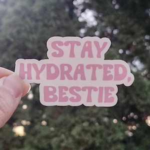 Stay Hydrated, Bestie | 3&quot; sticker | vinyl decal | water bottle sticker | laptop sticker | hydration sticker | drink more water
