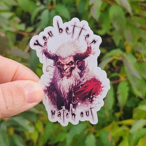 You Better Watch Out Krampus Sticker | 3&quot; sticker | vinyl decal | water bottle sticker | laptop sticker | Christmas | Krampus | Bad Xmas