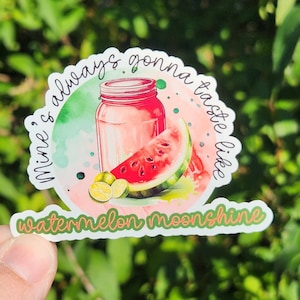 Watermelon Moonshine Sticker | 3" sticker | vinyl decal | water bottle sticker | laptop sticker | song lyrics | Lainey Wilson inspired