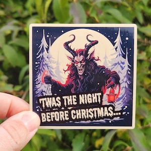 Twas the Night Before Christmas Krampus Sticker | 3&quot; sticker | vinyl decal | water bottle sticker | laptop sticker | Krampus | Christmas