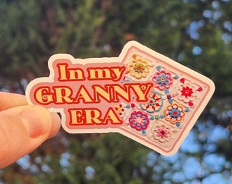 In My Granny Era Sticker | 3" sticker | laptop sticker | water bottle sticker | granny square | crochet crafts | crochet era