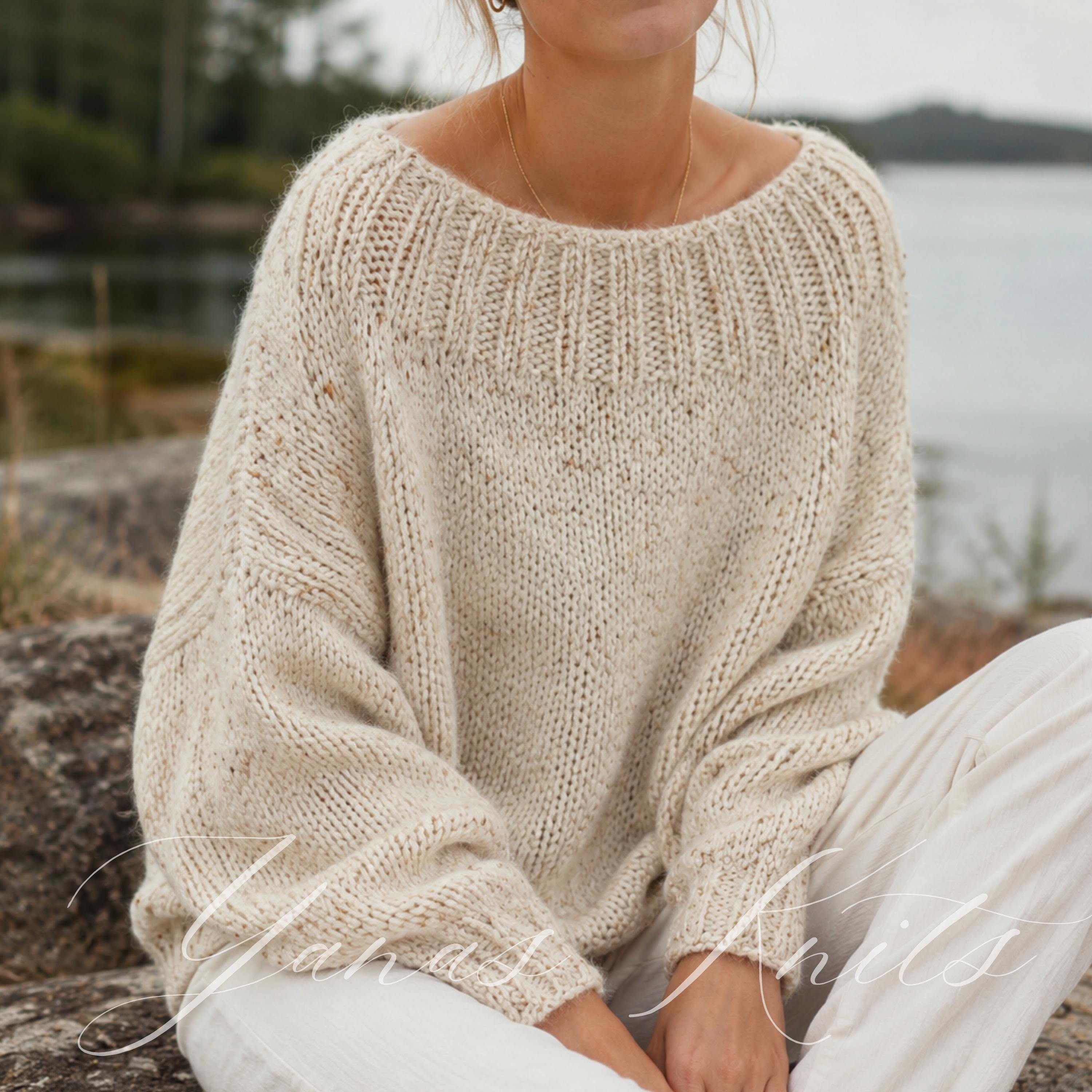 Cloud Halo Sweater Knitting Pattern, Oversized Mohair Pullover PDF
